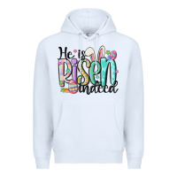 White he is risen indeed Premium Hoodie - MaliasSmallBusiness