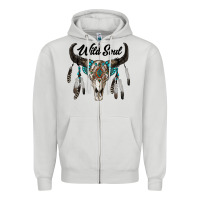 Dove Grey wild soul boho skull Zipper Hoodie - RanaPortraitStore