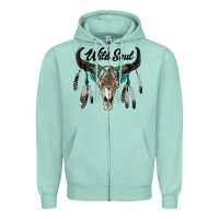 Seafoam wild soul boho skull Zipper Hoodie - RanaPortraitStore