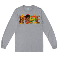 Heather Grey hope afro Long Sleeve Tee - texasbilliewilder