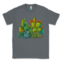 Charcoal Heather watercolor cactus Classic Tee - BarkalooDesign