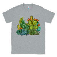 Heather Grey watercolor cactus Classic Tee - BarkalooDesign