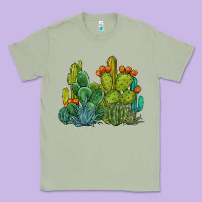 Watercolor Cactus Classic Tee Designed By Barkaloodesign