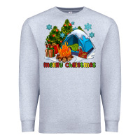 Heather Grey merry Christmas camp Premium Sweatshirt - AdoDesignShop