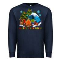 Navy merry Christmas camp Premium Sweatshirt - AdoDesignShop