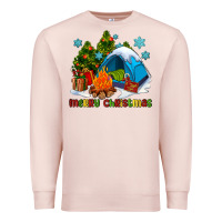 Pale Pink merry Christmas camp Premium Sweatshirt - AdoDesignShop