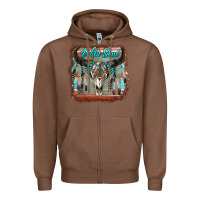 Chestnut wild soul boho skull with background Zipper Hoodie - RanaPortraitStore