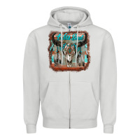 Dove Grey wild soul boho skull with background Zipper Hoodie - RanaPortraitStore