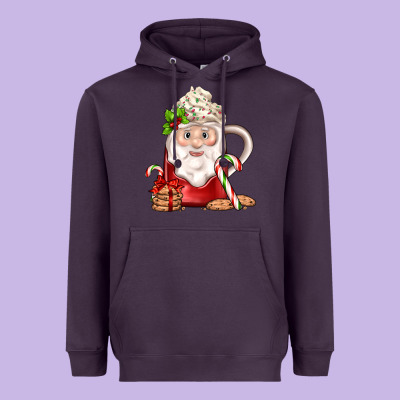 Santa Coffee Heavyweight Hoodie Designed By Jahusdesignshop