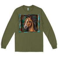 Army Green western horse Long Sleeve Tee - Zillion Design Studio