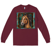 Burgundy western horse Long Sleeve Tee - Zillion Design Studio