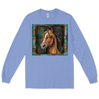 Colony Blue western horse Long Sleeve Tee - Zillion Design Studio