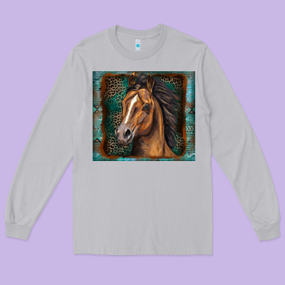 Western Horse Long Sleeve Tee Designed By Zillion Design Studio