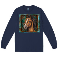 Navy western horse Long Sleeve Tee - Zillion Design Studio