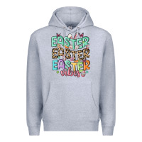 Heather Grey easter vibes Premium Hoodie - MaliasSmallBusiness