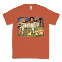 Copper charolaris bull and chicken in barnyard Classic Tee - RanaPortraitStore