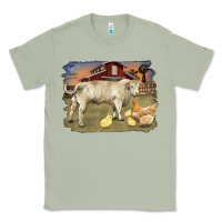 Matcha charolaris bull and chicken in barnyard Classic Tee - RanaPortraitStore