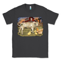 Smoke charolaris bull and chicken in barnyard Classic Tee - RanaPortraitStore