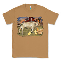 Toasted Coconut charolaris bull and chicken in barnyard Classic Tee - RanaPortraitStore