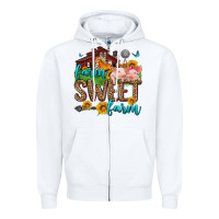 White farm sweet farm Zipper Hoodie - Zillion Design Studio