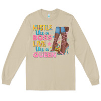 Mushroom hustle like a boss live like a queen Long Sleeve Tee - texasbilliewilder