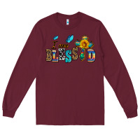 Burgundy ı am blessed Long Sleeve Tee - AdoDesignShop