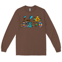 Chestnut ı am blessed Long Sleeve Tee - AdoDesignShop