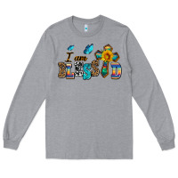 Heather Grey ı am blessed Long Sleeve Tee - AdoDesignShop