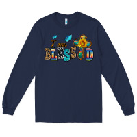 Navy ı am blessed Long Sleeve Tee - AdoDesignShop