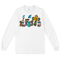 White ı am blessed Long Sleeve Tee - AdoDesignShop