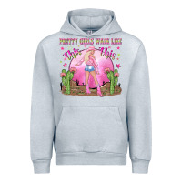 Heather Grey pretty girls walk like this this Urban Hoodie - NancyCooperArtShop
