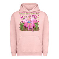 Pigment Salmon pretty girls walk like this this Urban Hoodie - NancyCooperArtShop