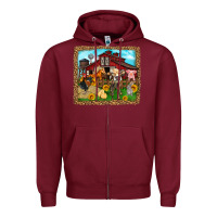 Burgundy farm life Zipper Hoodie - Zillion Design Studio