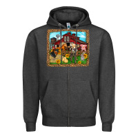 Charcoal Heather farm life Zipper Hoodie - Zillion Design Studio