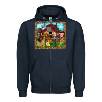 Navy farm life Zipper Hoodie - Zillion Design Studio
