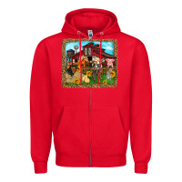 Red farm life Zipper Hoodie - Zillion Design Studio