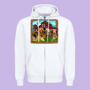 Farm Life Zipper Hoodie Designed By Zillion Design Studio