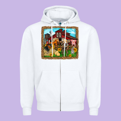 Farm Life Zipper Hoodie Designed By Zillion Design Studio