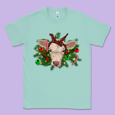 Christmas Charolais Calf Classic Tee Designed By Ranaportraitstore