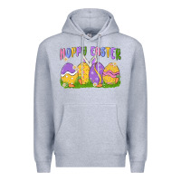 Heather Grey hoppy easter Premium Hoodie - MaliasSmallBusiness