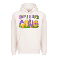 Pale Pink hoppy easter Premium Hoodie - MaliasSmallBusiness