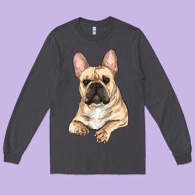 Long Sleeve Tee French bulldog sitting