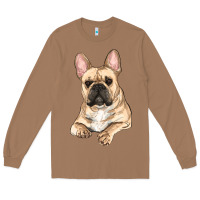 Toasted Coconut French bulldog sitting Long Sleeve Tee - RanaPortraitStore