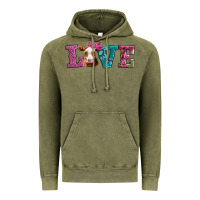 Vintage Olive love with guernsey cow Vintage Hoodie - AdoDesignShop