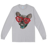 Moon Dust french bulldog with love glasses Long Sleeve Tee - RanaPortraitStore