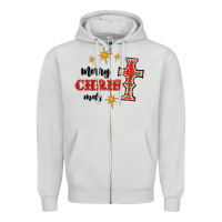 Dove Grey merry christmas cross Zipper Hoodie - RanaPortraitStore