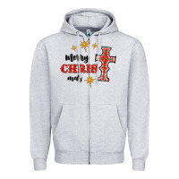 Heather Grey merry christmas cross Zipper Hoodie - RanaPortraitStore
