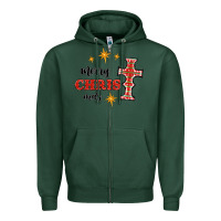 Sports Green merry christmas cross Zipper Hoodie - RanaPortraitStore