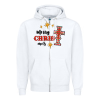 White merry christmas cross Zipper Hoodie - RanaPortraitStore