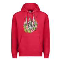 Cardinal skeleton flowers Premium Hoodie - MaliasSmallBusiness